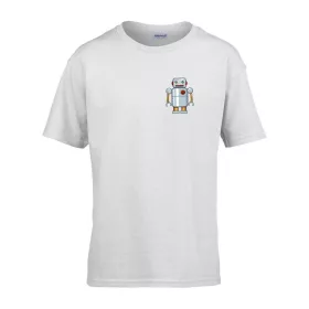   Detské tričko škôlka nápis so vzorom Robot White 158 veľ