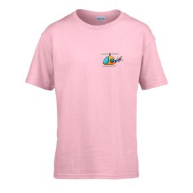   Detské tričko škôlka nápis so vzorom helikoptéry Pink 110 veľ
