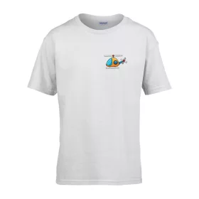  Detské tričko škôlka nápis so vzorom vrtuľníka Biela 110 veľ