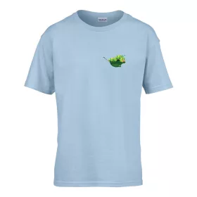   Detské tričko ceduľka škôlka so vzorom húsenice Svetlomodrá 110 veľ