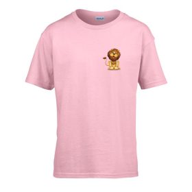 Detské tričko škôlka nápis so vzorom Lev Pink 110 veľ