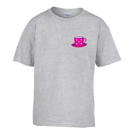   Detské tričko s nápisom škôlka Ružové s bodkovaným vzorom hrnčeka Grey 110 veľ