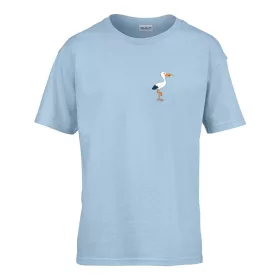   Detské tričko ceduľka škôlka so vzorom Bocian Svetlomodrá 110 veľ