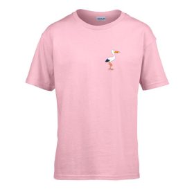   Detské tričko škôlka nápis so vzorom Bocian Pink 110 veľ