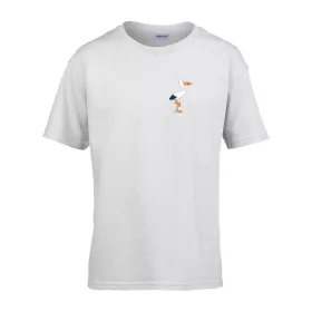   Detské tričko škôlka nápis so vzorom Bocian Biela 110 veľ