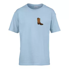   Detské tričko do škôlky s čižmovým vzorom Svetlomodré 110 veľ