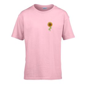   Detské tričko ceduľka škôlka so slnečnicovým vzorom Pink 110 veľ