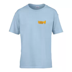   Detské tričko školská tabuľa so vzorom Trumpet Svetlomodrá 158 veľ