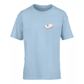   Detské tričko s nápisom škôlka s knižným vzorom Svetlomodrá 110 veľ