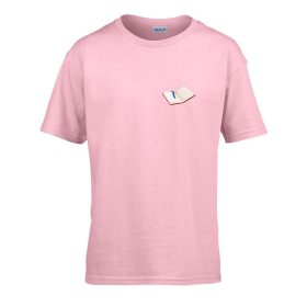   Detské tričko materská ceduľka s knižným vzorom Ružová 110 veľ