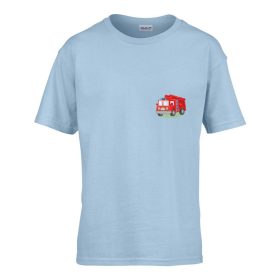   Detské tričko s nápisom škôlka so vzorom Hasičské auto Svetlomodré 158 veľ