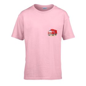   Detské tričko s nápisom škôlka so vzorom Hasičské auto Pink 110 veľ
