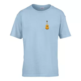   Detské tričko ceduľka škôlka s gitarovým vzorom Svetlomodrá 110 veľ
