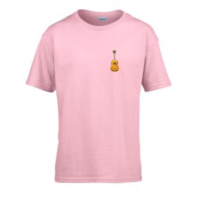   Detské tričko ceduľka škôlka s gitarovým vzorom Pink 110 veľ