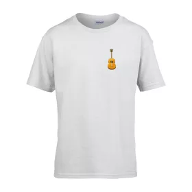   Detské tričko škôlka nápis s gitarovým vzorom Biela 110 veľ