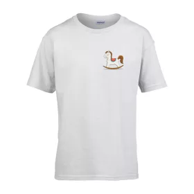   Detské tričko škôlka nápis s hojdačkovým vzorom Biela 110 veľ