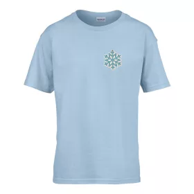   Detské tričko ceduľka do škôlky so vzorom Vločka Svetlomodrá 110 veľ
