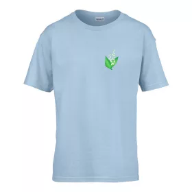   Detské tričko ceduľka škôlka s perleťovým kvetinovým vzorom Svetlomodrá 110 veľ