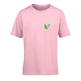   Detské tričko ceduľka škôlka s perleťovým kvetinovým vzorom Ružová 110 veľ