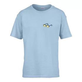   Detské tričko škôlka nápis so vzorom okuliarov Svetlomodrá 158 veľ