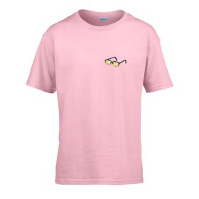   Detské tričko škôlka nápis s okuliarmi vzor Ružová 110 veľ