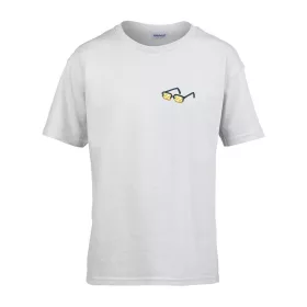   Detské tričko škôlka nápis so vzorom okuliarov Biela 158 veľ