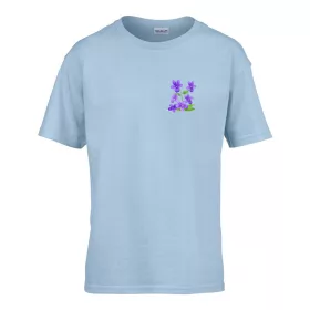   Detské tričko materská ceduľka s Fialkovým vzorom Svetlomodrá 110 veľ