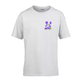   Detské tričko materská ceduľka s Fialkovým vzorom White 110 veľ