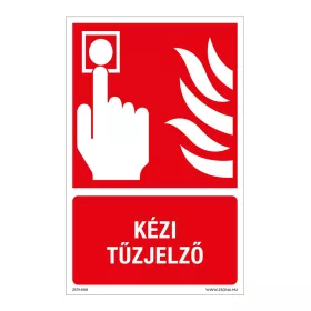 Kézi tűzjelző Öntapadós matrica 160x100 mm