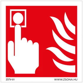 Kézi tűzjelző Öntapadós matrica 100x100 mm