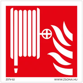 Tűzoltó tömlő Öntapadós matrica 100x100 mm