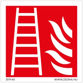 Tűzoltólétra Öntapadós matrica 100x100 mm