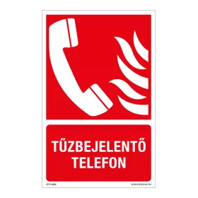 Tűzbejelentő telefon Öntapadós matrica 160x100 mm