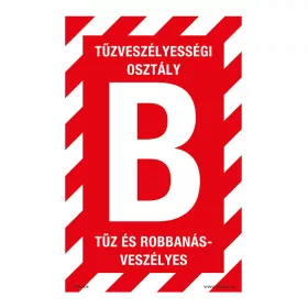   B tűzveszélyességi osztály nem tűzveszélyes Öntapadós matrica 160x100 mm