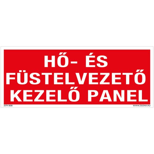 Hő és füstelvezető kezelő panel Utánvilágító öntapadós matrica 250x100 mm