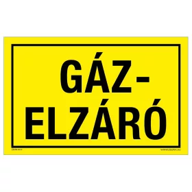 Gázelzáró Öntapadós matrica 160x100 mm