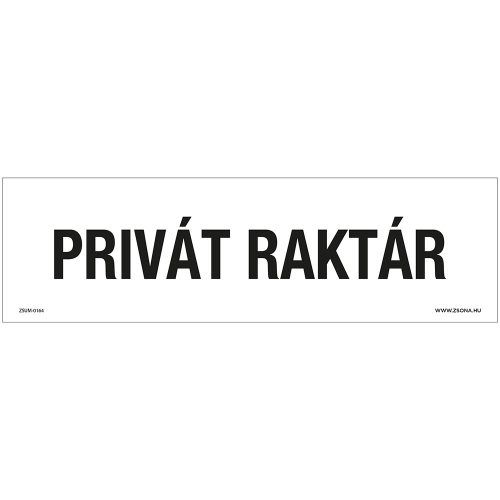 Privát raktár Műanyag tábla 250x80 mm