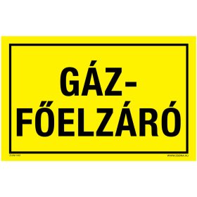Gázfőelzáró Öntapadós matrica 160x100 mm
