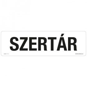 Szertár Öntapadós matrica 250x80 mm