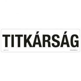 Titkárság Öntapadós matrica 250x80 mm