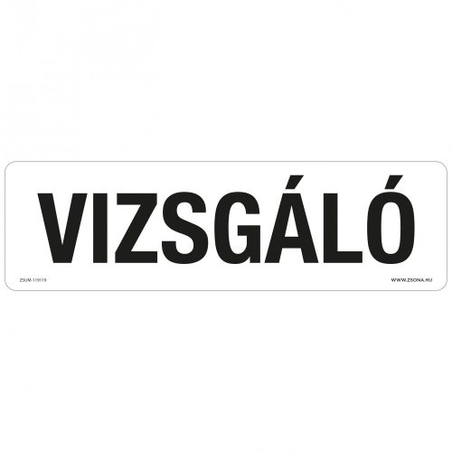 Vizsgáló Műanyag tábla 250x80 mm