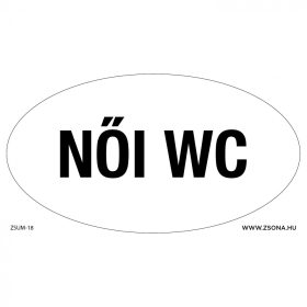 Női wc felírattal öntapadós  matrica 120x65 mm ovál