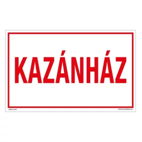 Kazánház Öntapadós matrica 160x100 mm