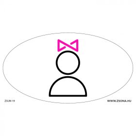   Női wc színes piktogrammal öntapadós  matrica 120x65 mm ovál