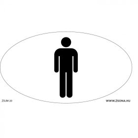 Férfi wc piktogrammal öntapadós  matrica 120x65 mm ovál