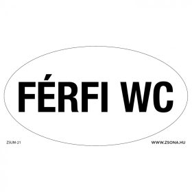 Férfi wc felírattal öntapadós  matrica 120x65 mm ovál