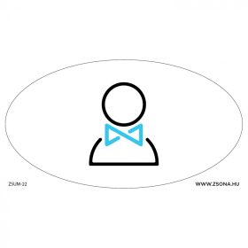   Férfi wc színes piktogrammal öntapadós  matrica 120x65 mm ovál