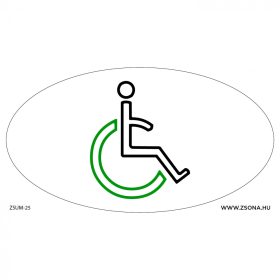   Akadálymentes wc színes piktogrammal öntapadós  matrica 120x65 mm ovál