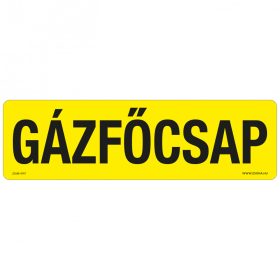 Gázfőcsap Öntapadós matrica 250x80 mm