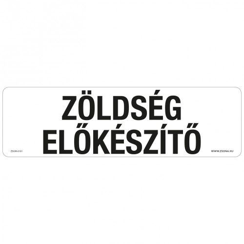 Zöldség előkészítő Öntapadós matrica 250x80 mm